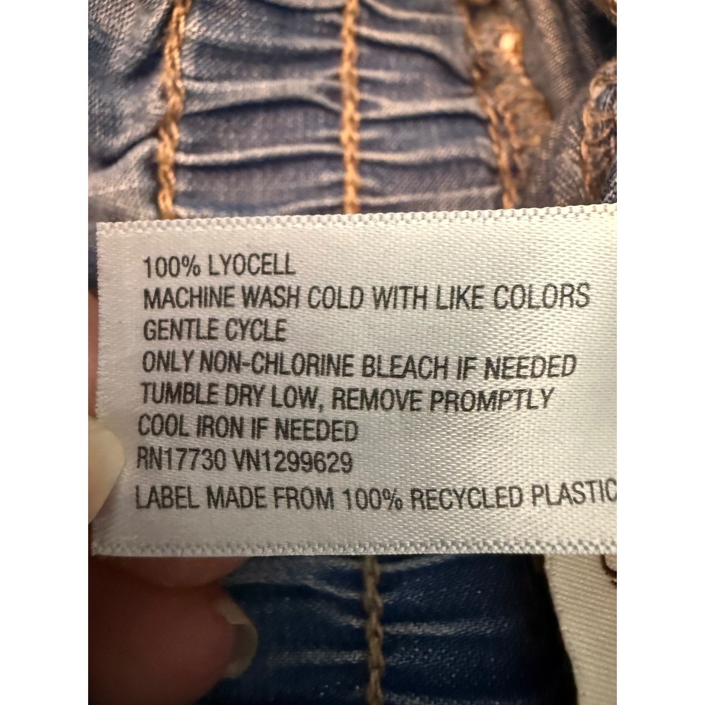 Knox Rose Paperbag Waist Pants Women XS Blue Denim Wide Leg Belted Lyocell - Picture 4 of 10